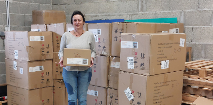 Frédérique Ripet avec la livraison d'Arthak
