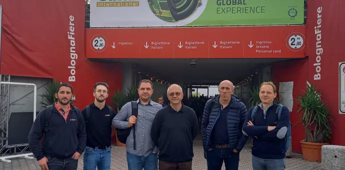 Quelques membres du Cluster Machinisme en visite au salon EIMA en novembre 2022.